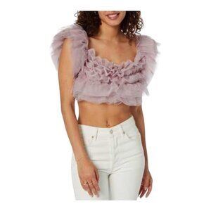Free People Intimately Free Large Birthday Cake Taffeta Crop Cami Oyster Mauve